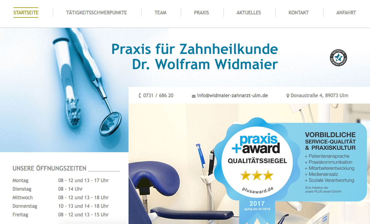 Praxis für Zahnheilkunde Dr. Wolfram Widmaier in Ulm 