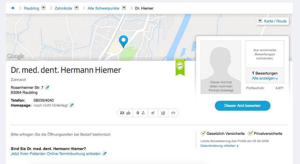 Zahnarztpraxis Dr. med. dent. Hermann Hiemer